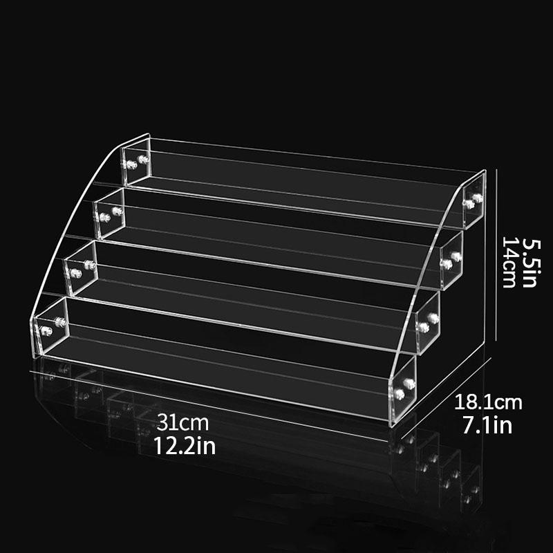 Clear Acrylic Cosmetic Storage Holder with Multiple Compartments for Nail Polishes and Lipsticks