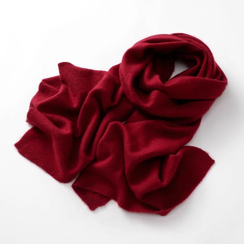 Quality 100% Cashmere Scarf For Women  Men Solid Color Warm Winter Knit Wrap Soft Luxury Neck Warmer Fashion Lightweight