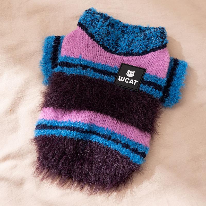 Autumn/Winter Pet Knitted Striped Sweater, Two Leg Warm Teddy Base Sweater Puppy Clothes Dog Christmas Clothes