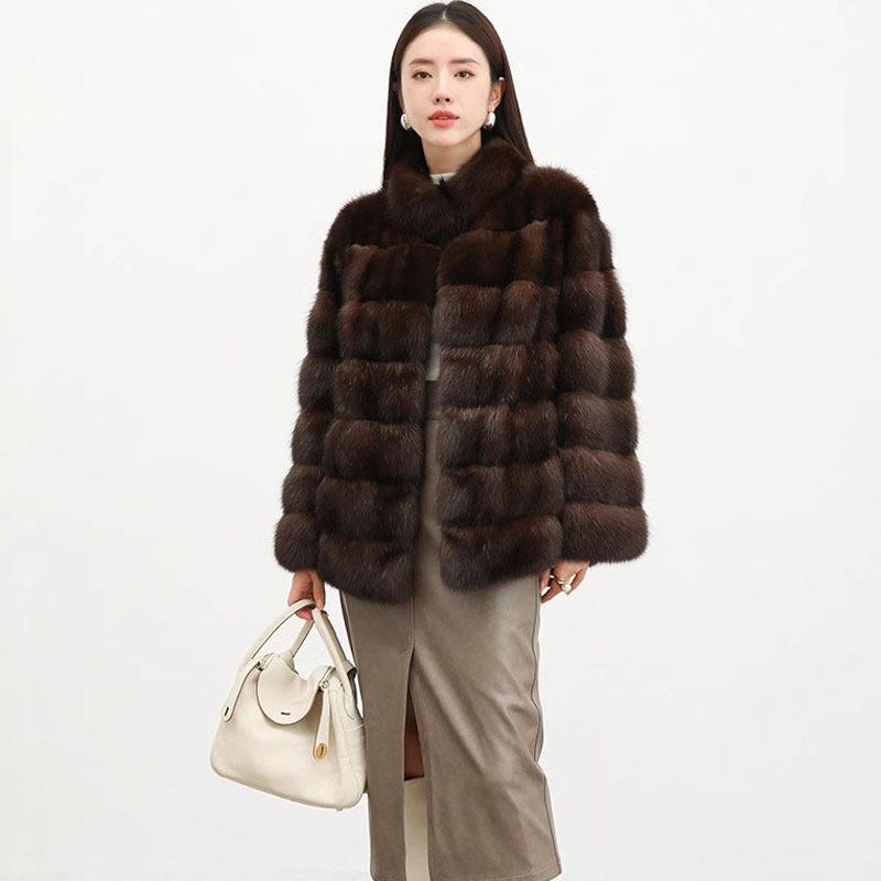Sable fur coat Russian sable short coat thickened fur women's clothes stand-up collar farmer's new