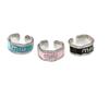 Women's Luxury Enamel Drip Oil Letter Ring with Diamonds