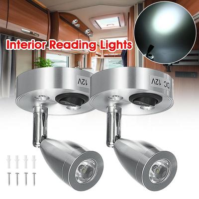 Interruptor de luz LED de lectura de 2 piezas para coche, caravana, furgoneta, barco, luz interior de 12 V