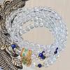 6Mm Autumn And Winter Natural White Crystal Lapis Lazuli Design Sense Multi-Circle Bracelet Bracelet