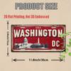 2D Flat Vintage Metal License Plate Washington DC Aluminum Sign for Office Decor, History Wall, Study Room