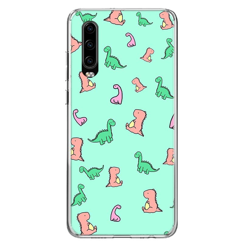 Cute Dinosaur Baby Fashion Cover Phone Case For Huawei P30 P20 P10 P40 P50 Pro Mate 20 40 30 10 Lite Popular Fundas Art Gift