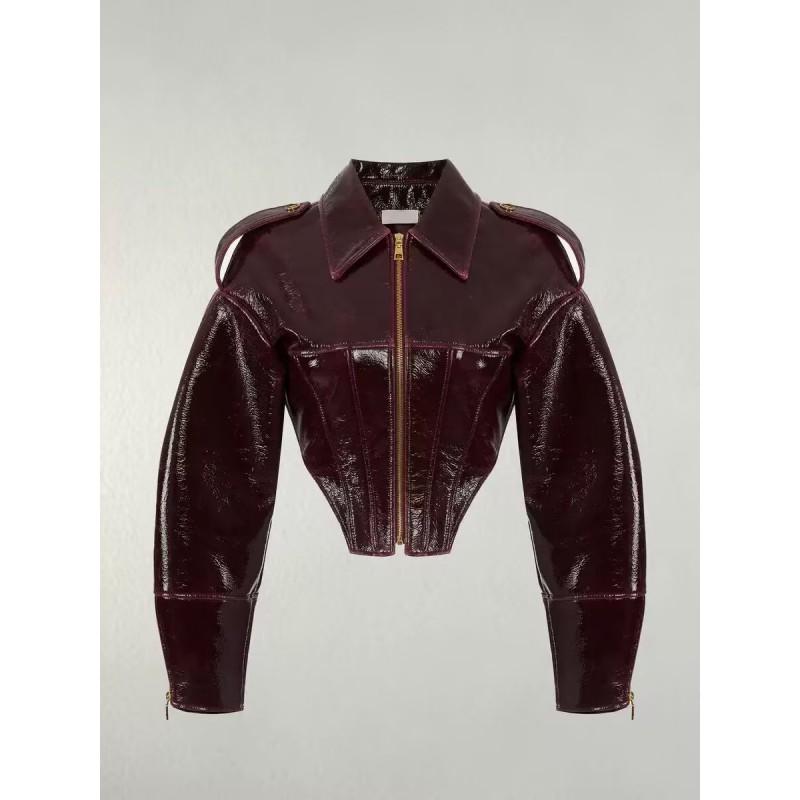 2026 Womens Short PU Leather Biker