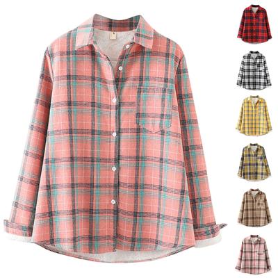 Women's Fashion  And Winter Padded And Thickened Tweed Plaid Shirt Warm Casual Shirt Jacket