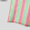 INCERUN Summer Men U Neck Sleeveless Striped Hollow Stitching Tank Tops