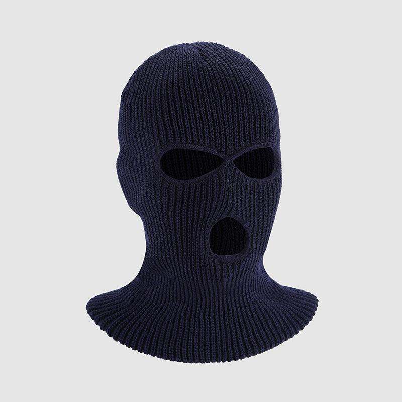 

Зимова тепла в язана балаклава: Вітрозахисна маска для обличчя з трьома отворами One Size