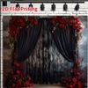 2D Flat Print Gothic Floral Backdrop for Studio Photoshoot & Live Stream