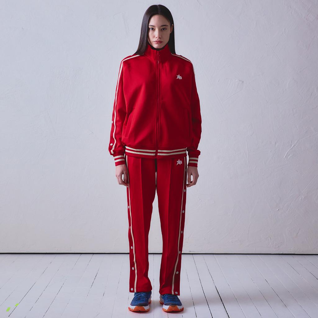 SPORTS ILLUSTRATED Basketball Side Button Track Pants (Red)