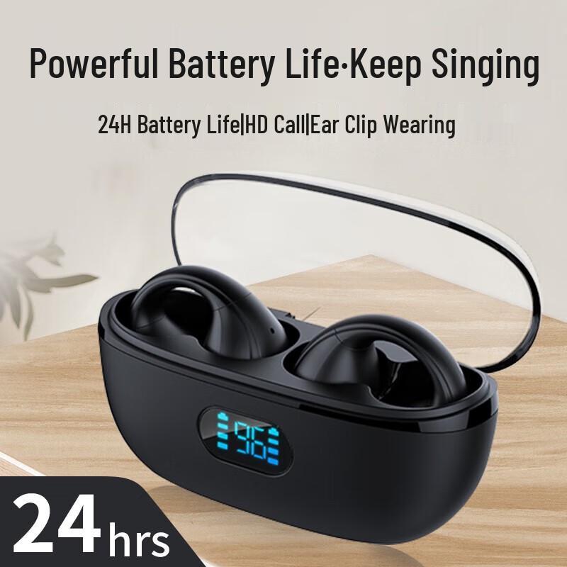 Sayrelances 360-Degree Surround Sound Bluetooth 5.3 Ear Clip Earphones