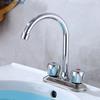 Double Double Hole Basin Faucet Double Switch Hot and Cold Faucet Wash Basin Kitchen Bathroom Sink Double Control Faucet