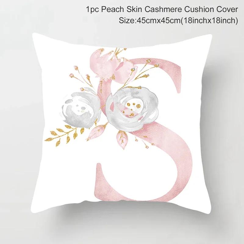 45X45Cm Pink Letter Cushion Pillowcase Decorative Sofa 40X40Cm Pillow Cases Autumn Decoration