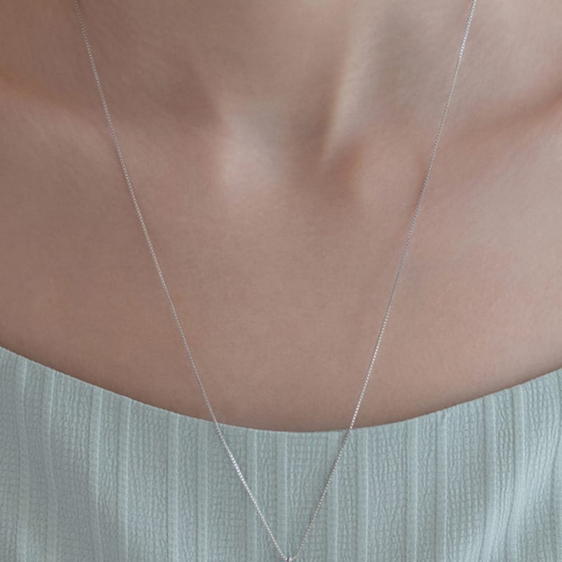 TATIANA (925 Silver) Lit Pebble Long Necklace NZ2463