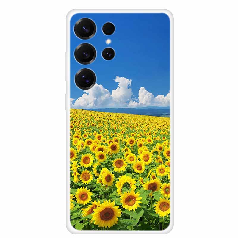 For Samsung Galaxy S26 Ultra Clear Funda Soft TPU Silicone Phone Case S 26 Ultra Cover Transparent Bumper Fashion Flower Lovely