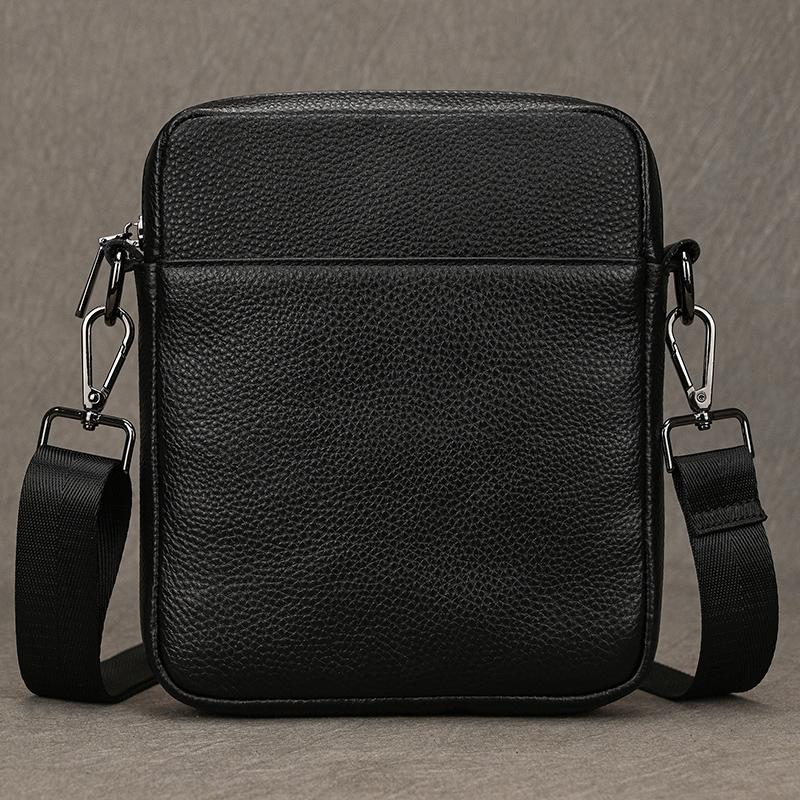 

High Quality Genuine Leather Shoulder Bags For Man Cowhide Cross Body Bags Men s Messenger Bags Small Bag For Men Luxury 20cm чёрный