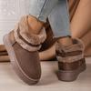 2025 Fall/Winter New Fleece Thickened Round-toe Snow Boots Women's Fashion Muffin Thick-soled Warm Sleeve Boots