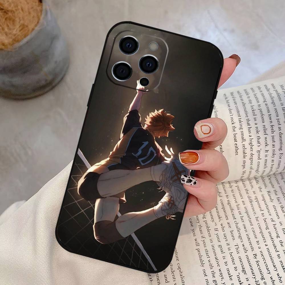 

Haikyu__ Shoyo Hinata Phone Case For iPhone 17,16,15,14,13,12,11 Plus,Pro Max,XS,Soft Silicone Black Cover iPhone15