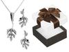 Oxidized Silver Jewelry Set Twig Silver Leaf Set