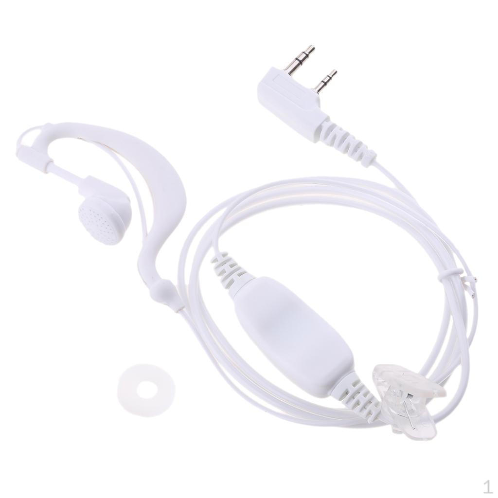

2 Earpiece, G-Shape Security Headset Inline PTT Mic Microphone Earhook Earphone For 5RB Handheld