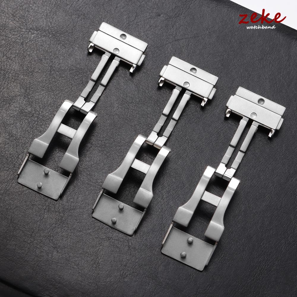 20/22mm Klockspänne Massivt Rostfritt Stål Borstat Vikbart Säkerhetsspänne Dubbel Tryckknapp Klockspänne för Silikonrem Tillbehör