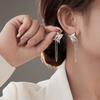 Love Zircon Ear Buckle Earrings Women'S Niche Design Sense High-Grade Light Luxury Temperament Personality Chain