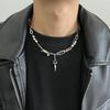 Titanium Staal Kraal Klinknagel Gelaagde Ketting Heren Hip Hop Minimalistisch Sleutelbeen Ketting Accessoire