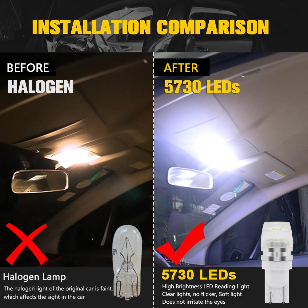 10/20Pcs T10 1W High Power W5W White 194 168 192 Super Bright Auto Led Car Wedge Auto Lamp DC 12V High PowerT10 Wedge LED Bulb