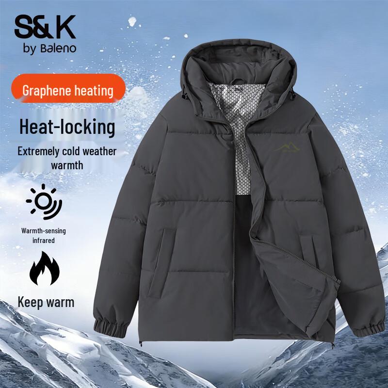 Baleno S&K Series Men s Graphene Thermal Hooded Puffer Jacket 4XL