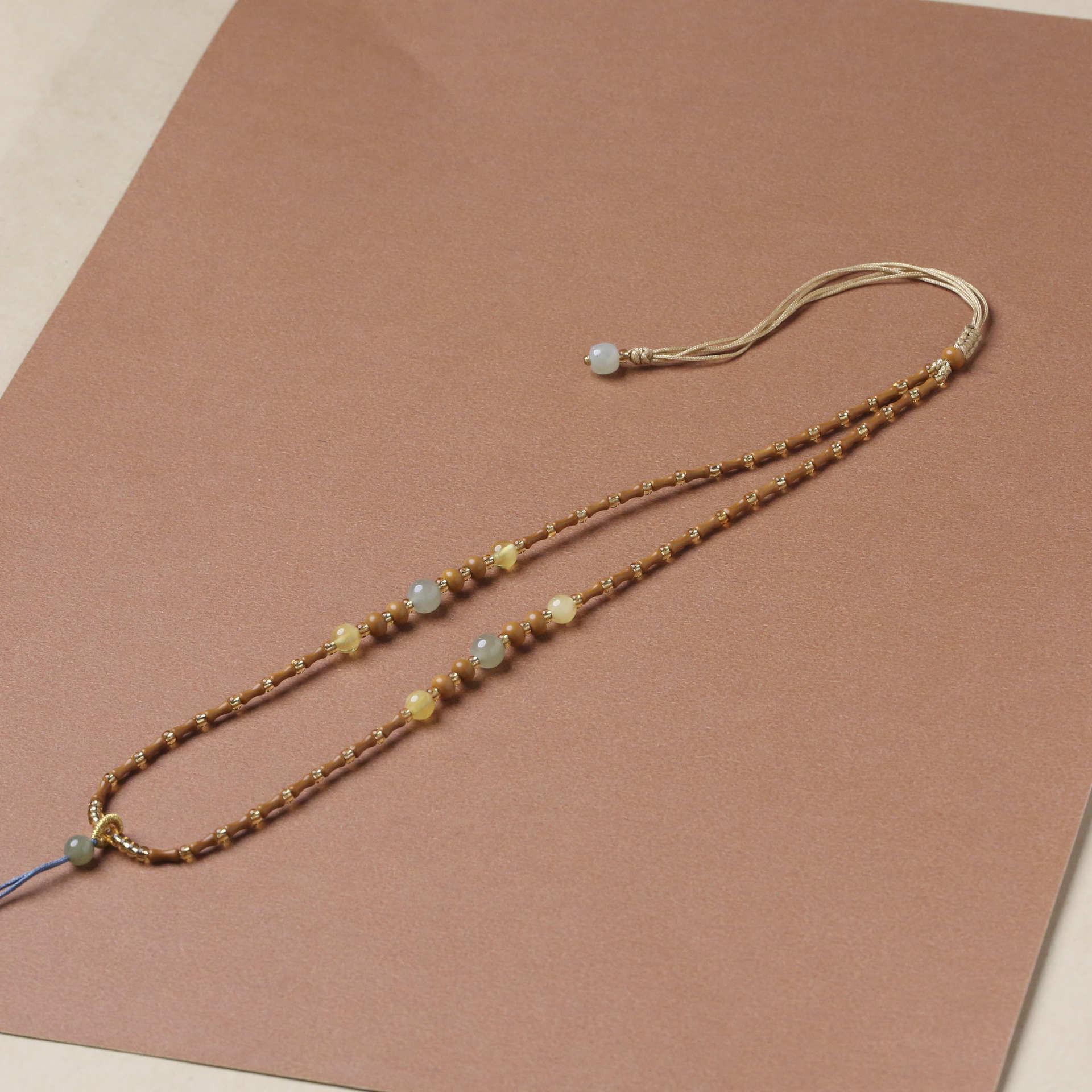 

Ожерелье-подвеска из нефрита Хетан ручной работы в виде бамбукового колена для мужчин и женщин Adjustable