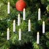Flameless LED Taper Candles Christmas Tree Electric Candle Lights Mini Taper Clip-On Candles with Remote Timer for Holiday