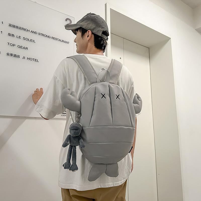 Sac à dos Écrevisse Drôle Personnalité Marque Tendance Hommes et Femmes Sac pour Casque de Vélo Sac à Dos de Voyage Grande Capacité