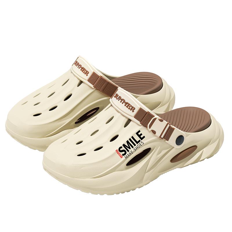 Heren Schoenen met Dikke Zool Gaten Strand Slip-On Buiten Slippers Antislip Comfortabele Buiten Slippers 42-43