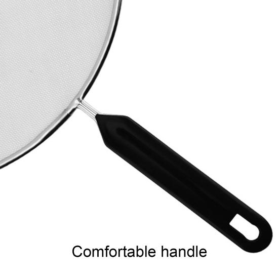 Tela antirrespingos, alça ergonômica, frigideiras de aço inoxidável à prova de ferrugem, malha antirrespingo para cozinha
