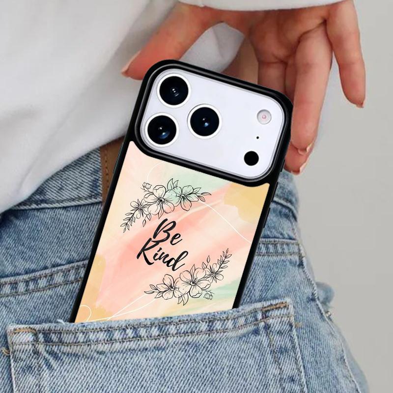 Be Kind soft Phone Case for iPhone 16e 15 14 13 12 17 Pro Max Plus Air 17pro Cover Coque