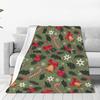Custom Merry Christmas Wallpaper Blanket 3D Printed Soft Flannel Fleece Warm Throw Blankets For Office Bedroom Sofa Quilt