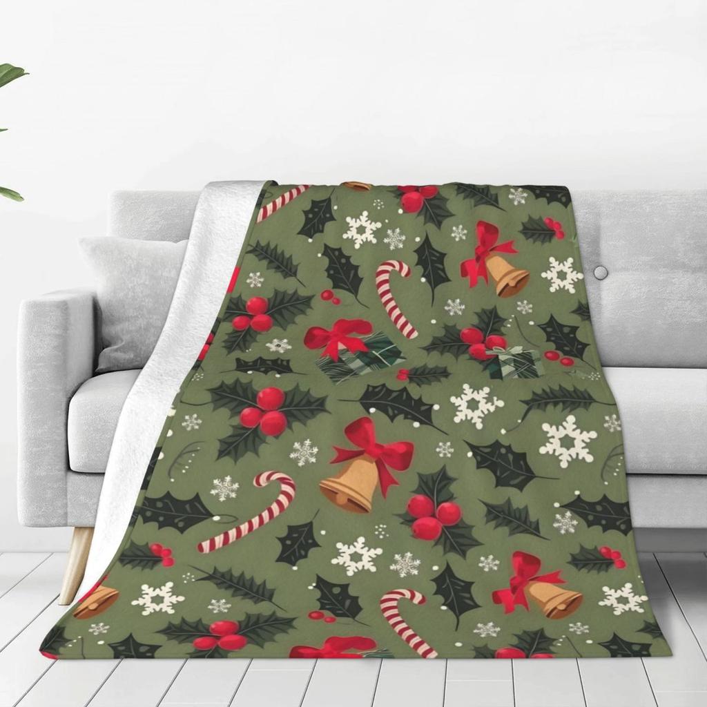 Custom Merry Christmas Wallpaper Blanket 3D Printed Soft Flannel Fleece Warm Throw Blankets For Office Bedroom Sofa Quilt