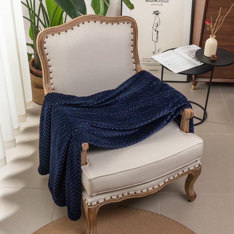 Jacquard Cationic Flannel Double-Layer Air Conditioning Nap Blanket