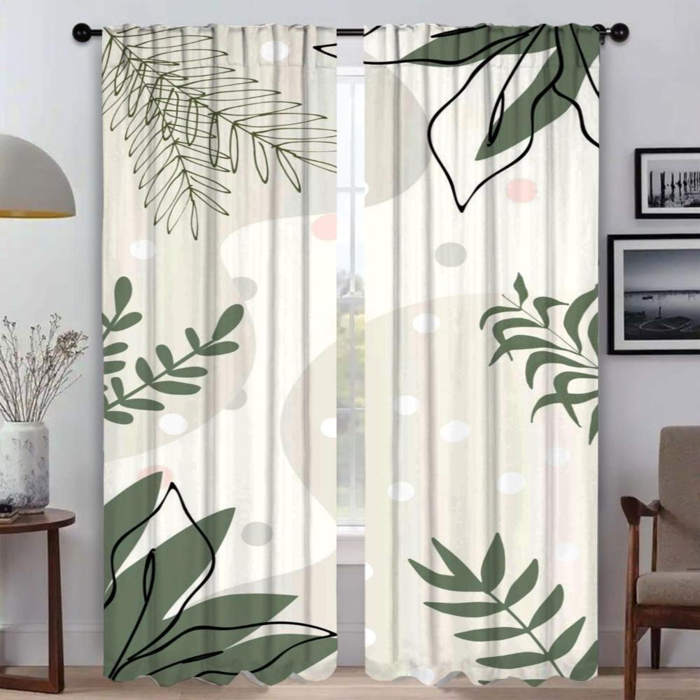 Curtains Child Room Concise Style Plants Halloween Decoration Tulle for Bedroom Blackout Curtain Shades Home Interior Curtains