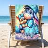 1pc Eeyore1 Beach Towel with Custom Name, Beach/Swimming/Bath/Picnic/Camping Towel, Suitable for Seaside Beaches