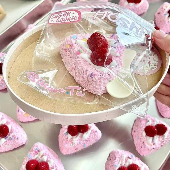 Strawberry Cream Cake Squeeze Toy Stress Relief Simulated Triangle Cake Sensory Toy Home Office Worker Soft Stretchy Dessert Fidget Toy