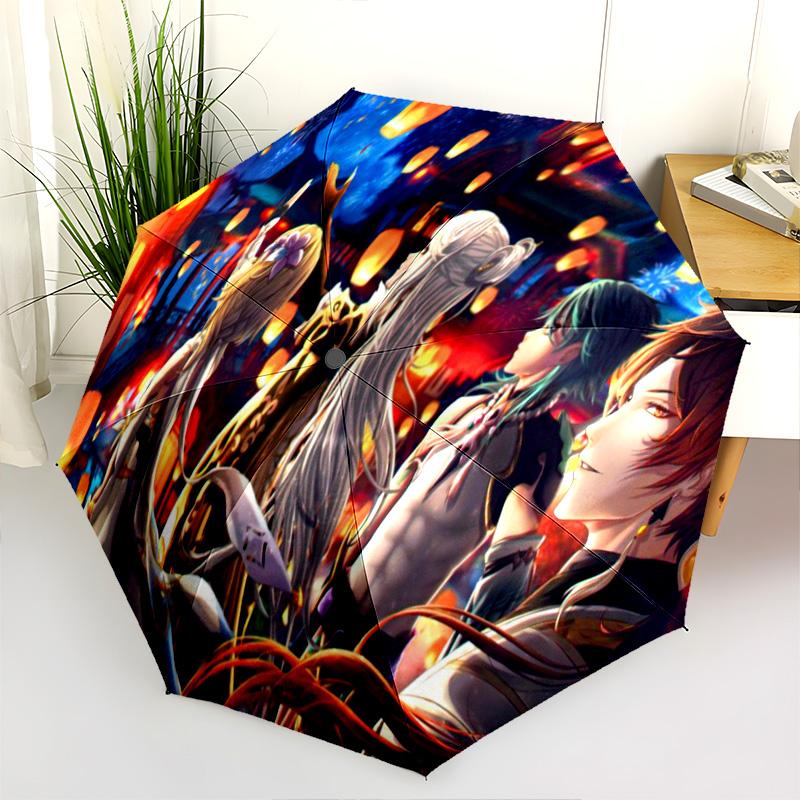 Genshin Impact Artbook Nature Folding Umbrella Travel 8 Paraphenoid Bones Umbrella Umbrella Three Folds