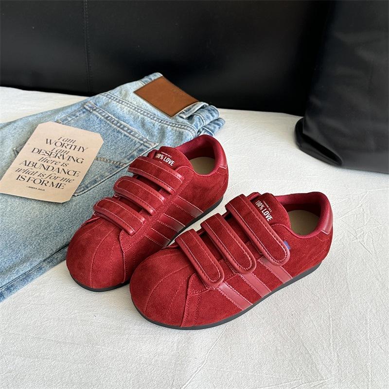 [Uncle Shoes] Brown new platform autumn retro sports shoes Velcro Dexun shoes women's fashion casual board shoes