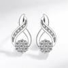 Charm Female Small White Round Zircon Stud Earrings Vintage Silver Color Wedding Party Gift  For Women