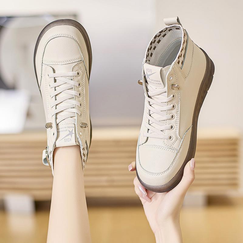High-top shoes, new beef tendon sole single shoes, spring and autumn soft-soled casual shoes 35
