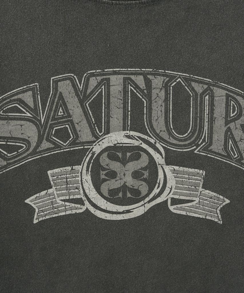 Seteo (W) Arch Logo Pigment Washed Short Sleeve T-Shirt Charcoal