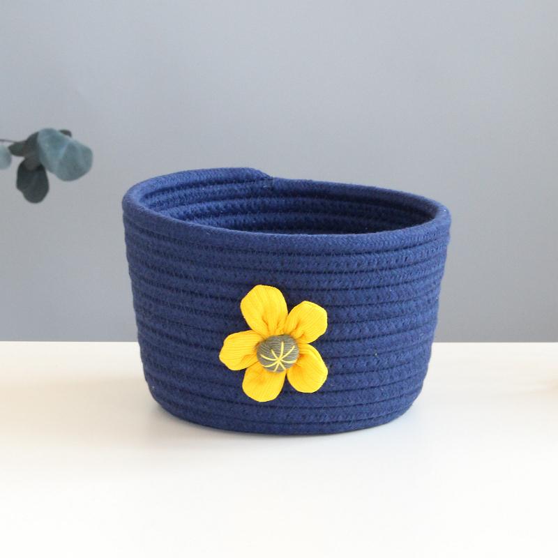 

Настольная корзина для хранения ключей, коробка для хранения рулонной косметики, коробка для хранения бумаги, корзина для хранения чайного столика Small темно-синий