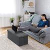 Foldable Fine Linen Fabric Storage Stool: Multi-functional Seat & Shoe Changing Box.