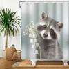 Cute Animal Theme Waterproof Shower Curtain Adorable Animals Bathroom Decor with Hooks For Bathtub Bathroom Screens Home Decor